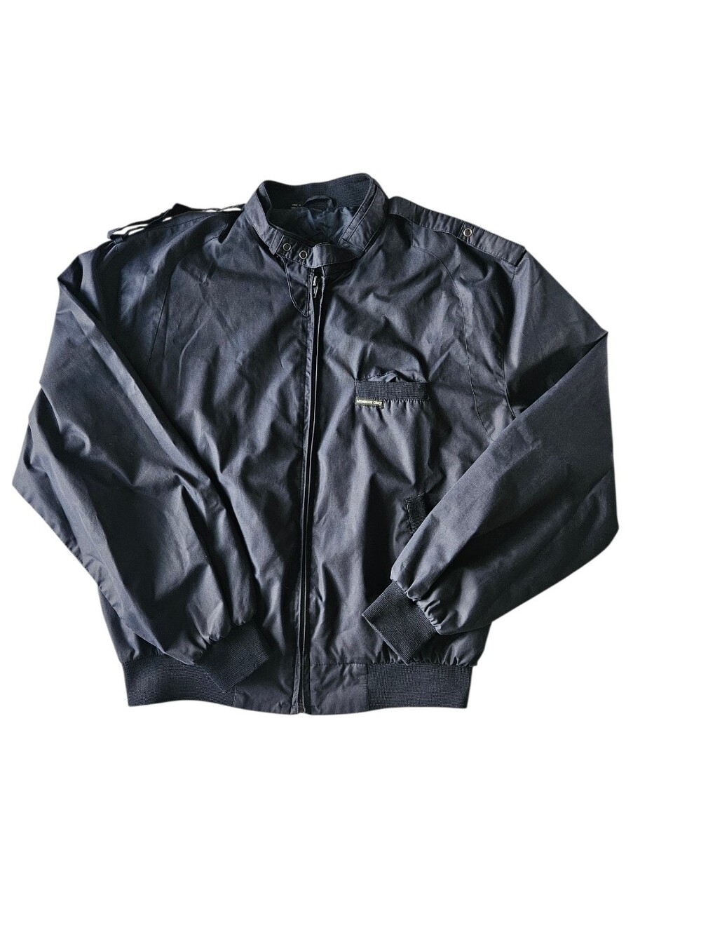 VTG 80s MEMBERS ONLY Iconic Racer Jacket Navy Blue Bomber Made in HK | SZ 42 / M